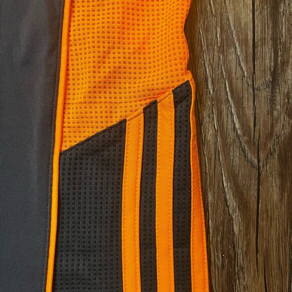 Adidas Boy's XL Black & Orange Classic 3 Stripes Athletic Shirt - Picture 3 of 5